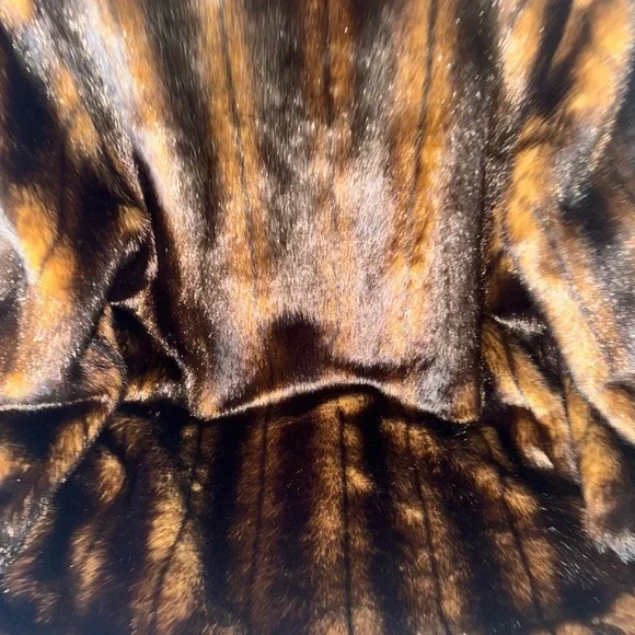 Vintage Terry Lewis Classic Luxuries Brown Print Mid Length Women Coat Size Med - Picture 6 of 10